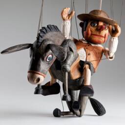 Sancho Panza & His Dapple Donkey Czech Marionette - thumbnail 2