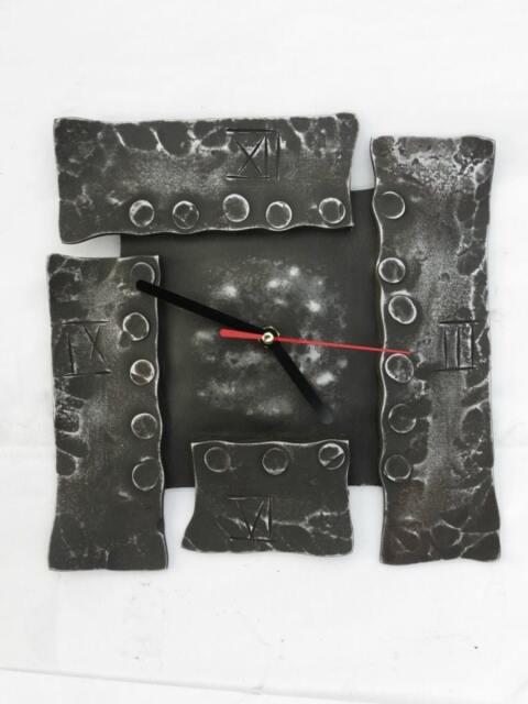 Geometric Hand Forged Wrought Iron Wall Clock