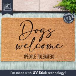 Dogs Welcome People Tolerated - Pet Doormat Dog Lover Gift Custom Made Animal For Her New Home - thumbnail 1
