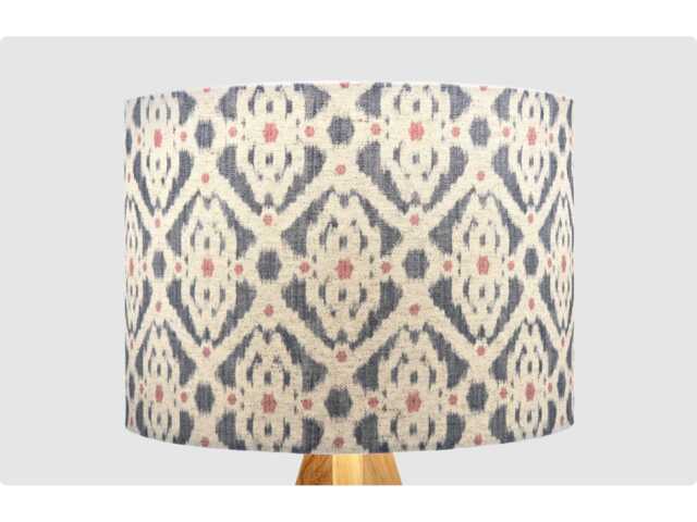 Blue Pink White Ikat Lampshade, Table Floor Lamp/Ceiling Pendant Small Medium Large 20cm 25cm 30cm 35cm 40cm Fabric Drum Light Shade - image 1