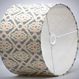 Blue Pink White Ikat Lampshade, Table Floor Lamp/Ceiling Pendant Small Medium Large 20cm 25cm 30cm 35cm 40cm Fabric Drum Light Shade - thumbnail 3