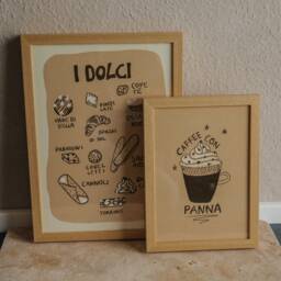 Poster Dolci, Italian Food Dessert Illustrated Print, Sweets, Italian Food, Printing, Kitchen Art Print - thumbnail 2