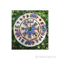 Rainbow Steel Viking Compass Wall Art Garden Decor Plaque - thumbnail 1