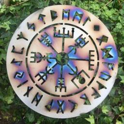 Rainbow Steel Viking Compass Wall Art Garden Decor Plaque - thumbnail 2