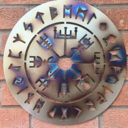 Rainbow Steel Viking Compass Wall Art Garden Decor Plaque - thumbnail 3