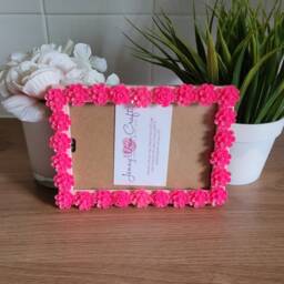Pink Floral Resin Decal Photo Frame 4 X 6 Inches - thumbnail 2