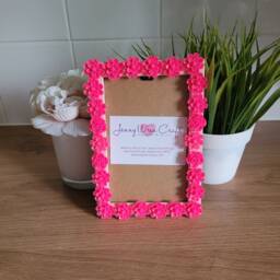 Pink Floral Resin Decal Photo Frame 4 X 6 Inches