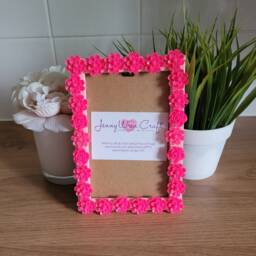 Pink Floral Resin Decal Photo Frame 4 X 6 Inches - thumbnail 4