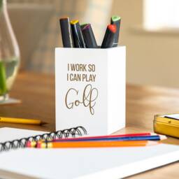 Funny Golf Pen Holder Engraved Wooden Pencil Pot - Lc259 - thumbnail 2