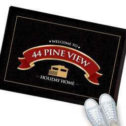 Personalised Static Caravan Door Mat - Red Ribbon Holiday Cabin 60 X 40cm - Life Accessories - thumbnail 2