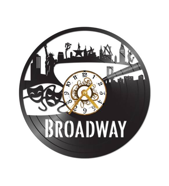 Free Shipping Broadway Musical New York Themed Vinyl Album Record Clock Made in The > Usa - image 1