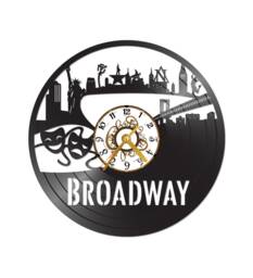 Free Shipping Broadway Musical New York Themed Vinyl Album Record Clock Made in The > Usa
