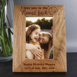 Personalised I Love You To The Moon & Back Wooden Photo Frame Gift Ideas For Valentines Day Anniversary Mothers Birthday Her Him