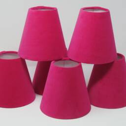 Small Candle Clip Wall Tapered Lampshade Lightshade Hot Pink Velvet - thumbnail 3