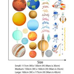 Solar System Wall Stickers Planets Astronauts Nursery Decals Children's Room Decor Cosmic Ceiling Kids - thumbnail 3