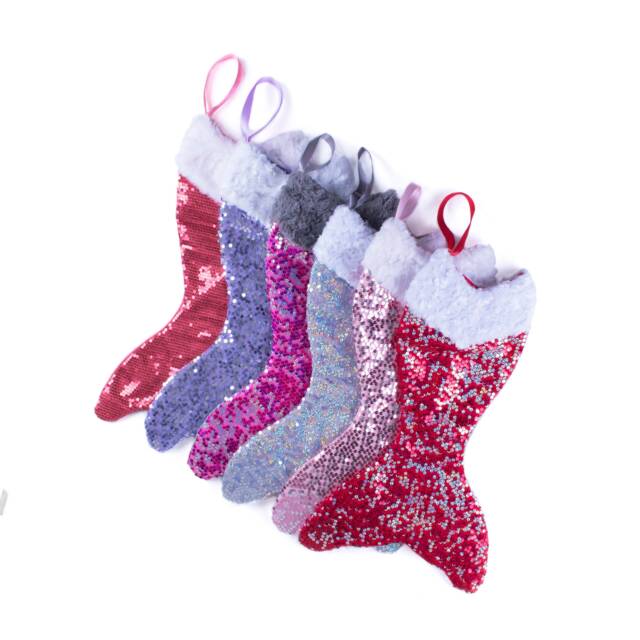 Mermaid Tail, Christmas Stocking, Mermaid, Sequin, Fur, I Believe in Mermaids - image 1