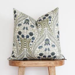 Green & Blue Floral Pattern - Pillow Cover Lumbar 20 X Throw Botanical Faye - thumbnail 2