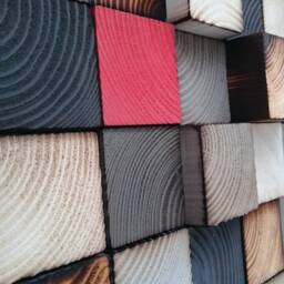 Reclaimed Wood Wall Art - Grey, Red Sound Diffuser - thumbnail 4