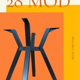"Metal Dining Table Base , 28"" Square Steel Pedestal Base, Customizable Height 26"" - 30" - thumbnail 2