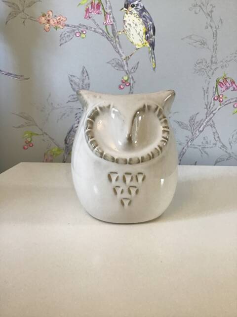 Ceramic Owl Ornament - Bird Figurine Shelf Sitter Book Home Decor House Warming New Birthday Gift - image 1