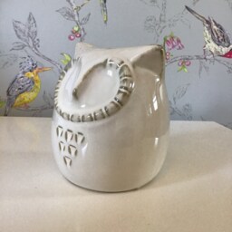 Ceramic Owl Ornament - Bird Figurine Shelf Sitter Book Home Decor House Warming New Birthday Gift - thumbnail 2