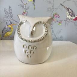 Ceramic Owl Ornament - Bird Figurine Shelf Sitter Book Home Decor House Warming New Birthday Gift - thumbnail 3