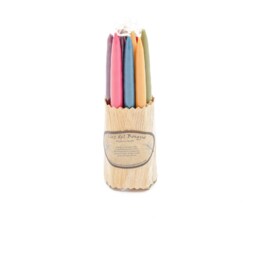 Natural Wax Taper Candles, 10 Mini Colourful Candles Made From Bayberry Wax, Fair Trade Natural Scented Myrtle - thumbnail 2