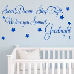 Personalized Sweet Dreams Nursery Wall Decal Kids Room Decor - thumbnail 1