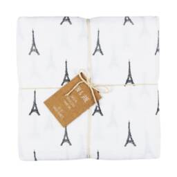 Jeni & Jane Muslin Cotton Paris Baby Swaddle Blankets Set Of 2 - thumbnail 1