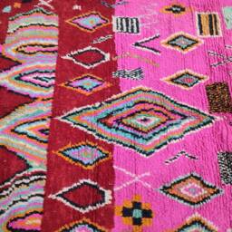Handmade Moroccan Wool Rug - Colorful Bohemian Style Carpet - thumbnail 4
