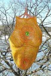 Female Torso Decor Plaster Sculpture With Chakra Glass Stones - thumbnail 3
