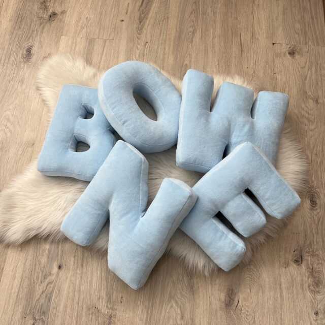 Velour Letter Pillow Custom Name Nursery Decor - image 1