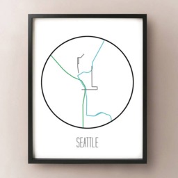 Seattle, Washington - Minimalist Metro Subway Art Print Sounder - thumbnail 2