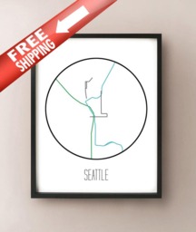 Seattle, Washington - Minimalist Metro Subway Art Print Sounder - thumbnail 1