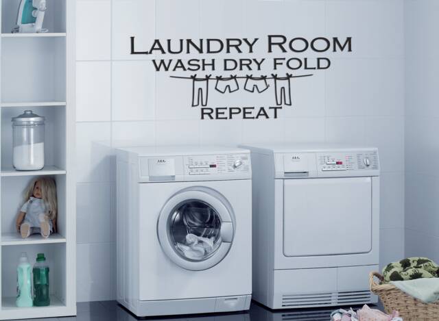 Laundry Room Wall Decal Wash Dry Fold Vinyl Decor Se175 - image 1