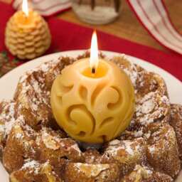 Natural Cast Ball Candle, Hand-Poured Home Accent, Handmade Beeswax Holiday Decor