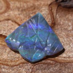 Blackopal Blue & Green Black Lotus Opal Carving - thumbnail 3