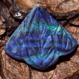 Blackopal Blue & Green Black Lotus Opal Carving - thumbnail 1