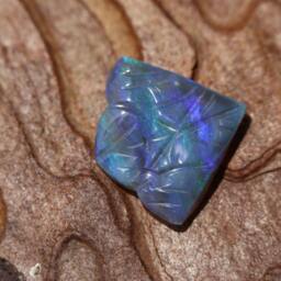 Blackopal Blue & Green Black Lotus Opal Carving - thumbnail 2