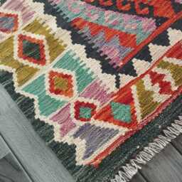 Afghan Kilim Rug, Handmade Artisan Turkish Persian Navajo Moroccan Bohemian Flatweave, Traditional Natural Wool Dhurrie Rug 143x95 cm - thumbnail 3