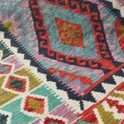 Afghan Kilim Rug, Handmade Artisan Turkish Persian Navajo Moroccan Bohemian Flatweave, Traditional Natural Wool Dhurrie Rug 143x95 cm - thumbnail 4