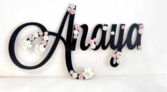 Personalised Wooden Name Sign, Baby Girl Nursery Wall Decor, Shower Gift For Boys, Wood Plaque, Custom Decor - image 1