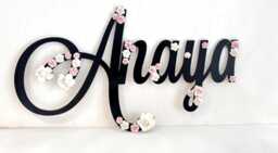 Personalised Wooden Name Sign, Baby Girl Nursery Wall Decor, Shower Gift For Boys, Wood Plaque, Custom Decor - thumbnail 1