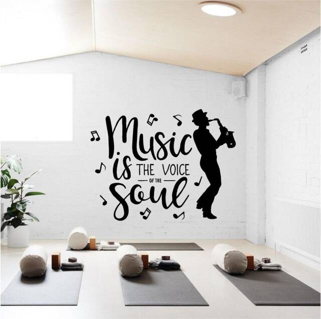 Music Is The Voice Of Soul Vinyl Wall Art, Decal, Sticker, Transfer, Mural, Removable, Decoration, Interior, Exterior, - 0802 - image 1