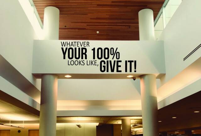 Motivational Quote Sticker, Gym Wall Decal, Physical Therapy Decor, Guidance Counselor, Whatever Your 100% Looks Like, Give It 148 - image 1