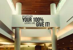 Motivational Quote Sticker, Gym Wall Decal, Physical Therapy Decor, Guidance Counselor, Whatever Your 100% Looks Like, Give It 148 - thumbnail 1
