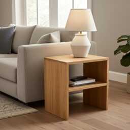 Handcrafted American Oak Side Table - Bedside Cabinet End - thumbnail 1