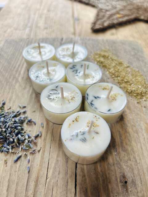 Lavender Chamomile Soy Tea Light Candles Natural Scented Candles - image 1