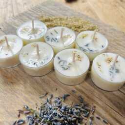 Lavender Chamomile Soy Tea Light Candles Natural Scented Candles - thumbnail 4