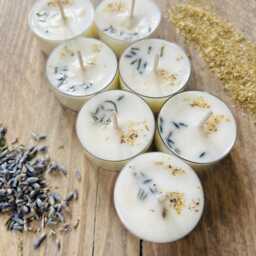 Lavender Chamomile Soy Tea Light Candles Natural Scented Candles - thumbnail 3